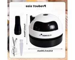 Mini Tafelstofzuiger - Draagbare Stofzuiger - Bureau Schoonmaken - USB Oplaadbaar - 8.5 x 7 x 8.5 cm - Zwart