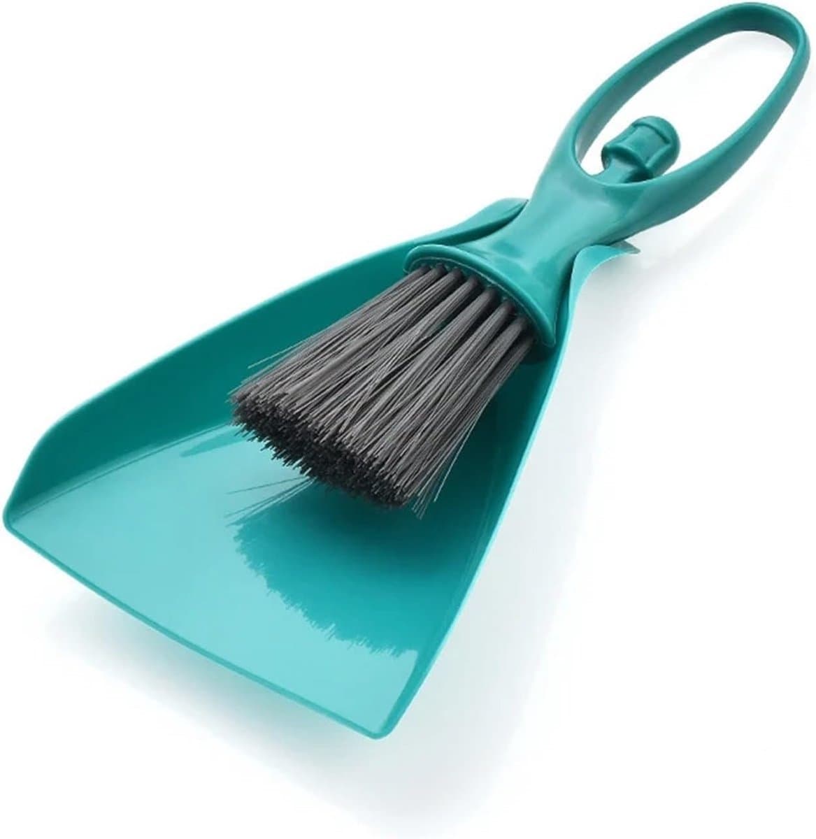 Mini-bezem veegschep - Kleine schoonmaker - Bureau opruimen - Compact en handig - Niet gespecificeerd - Blauw — afbeelding 1