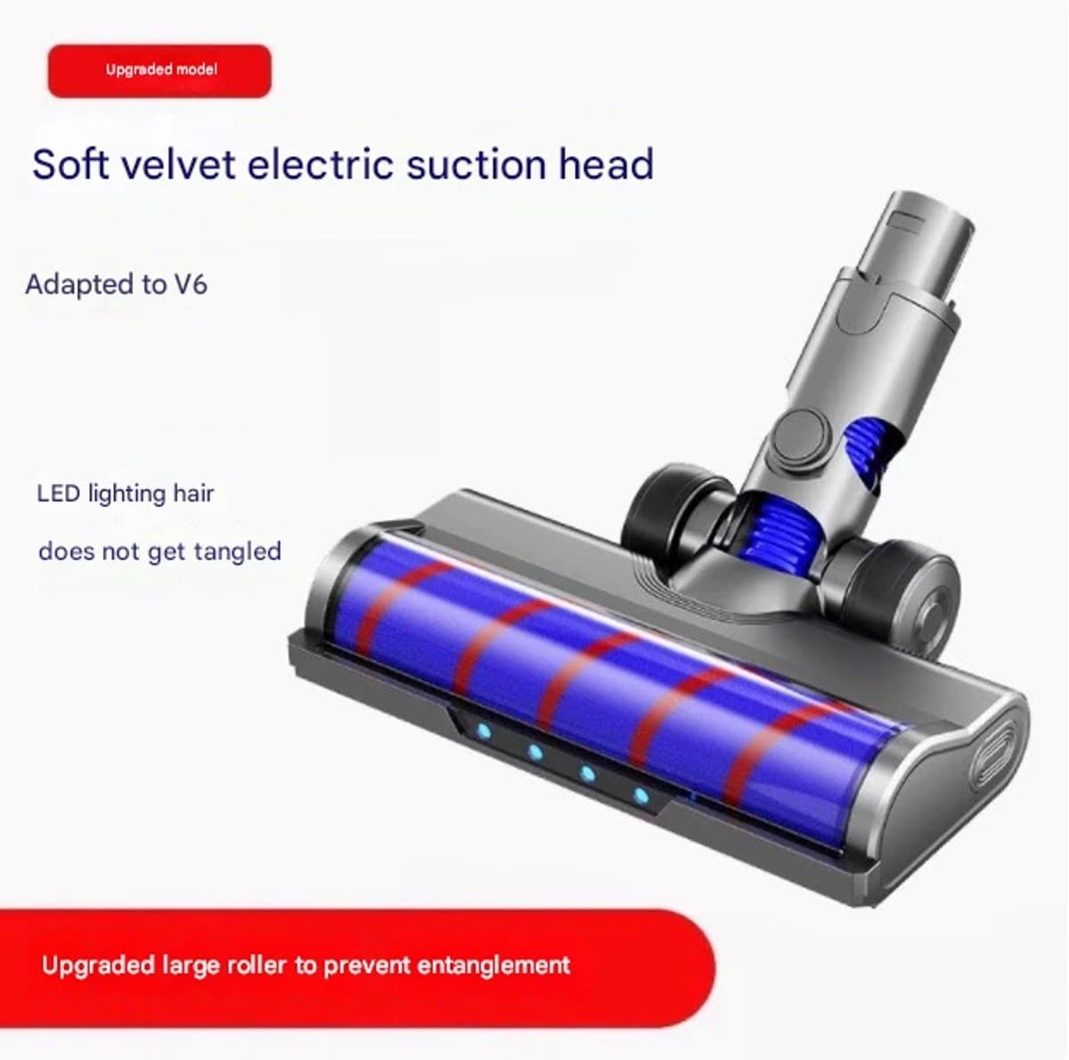 Geschikt voor Dyson V6 stofzuiger accessoires soft fluwelen roller zuigkop bodemborstel voor stofzuiger onderdelen, soft fluwelen bodemborstel 1 stuk — afbeelding 1