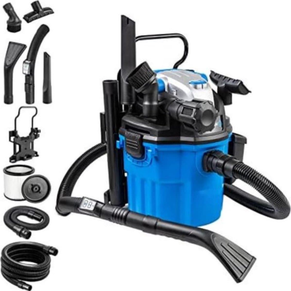 Tapijtreiniger - Tapijtwassers - Nat-Droogstofzuigers - Multifunctionele Stofzuiger - met Accessoires - Blaasfunctie - Stopcontact - voor Huis - Garage - Auto - Tapijt - 1500W - 18L - Blauw — afbeelding 1