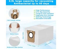 12 stuks stofzakken voor Dreame L10s Ultra en L20 Ultra - stofzuigerzakken voor Dreame L10 Ultra en L20 Ultra - automatisch reinigingsstation - 25 liter grote capaciteit - accessoires
