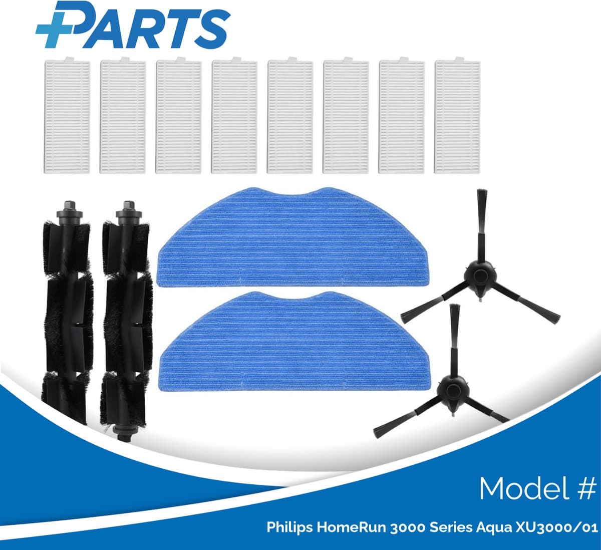 Philips HomeRun 3000 Series Aqua XU3000/01 Onderhoudsset (Plus.Parts® alternatief voor XV1433/00) — afbeelding 1