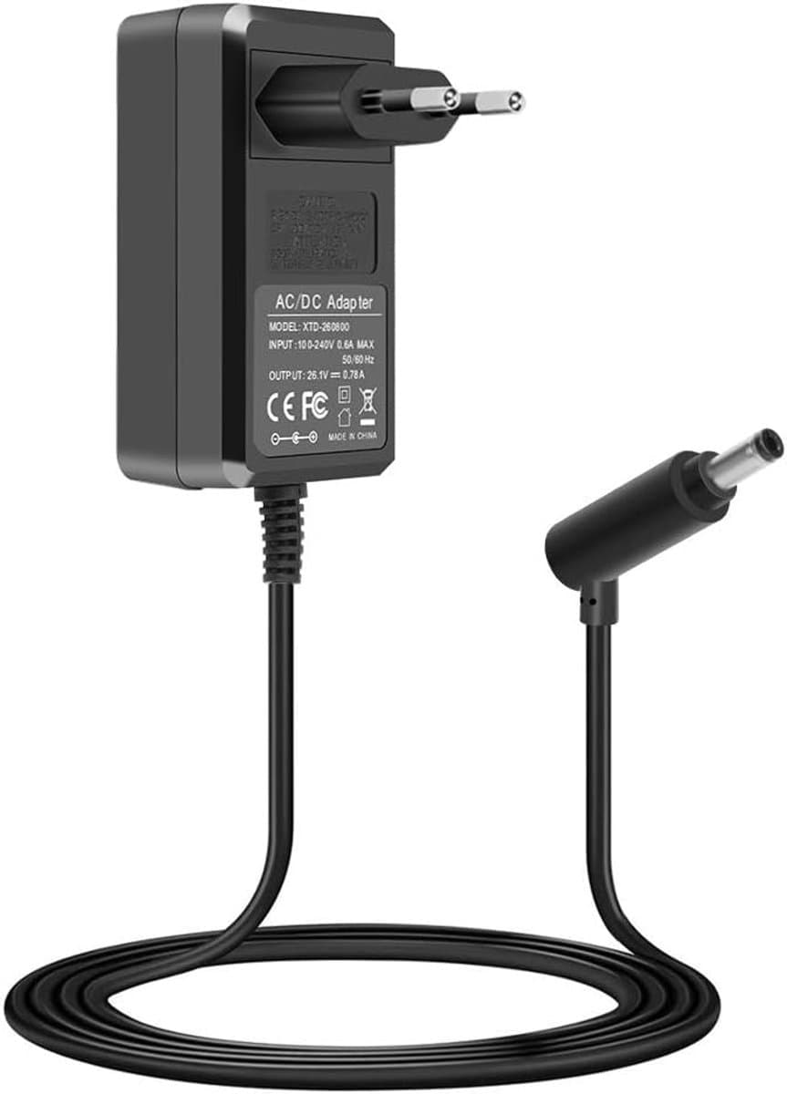 Oplader voor Dyson-stofzuiger V6 V7 V8 DC58 DC59 DC61 DC62 SV03 SV04 SV05 SV06 – Vervangende AC-adapter/voeding (EU-stekker), 26,1 V 780 mA — afbeelding 1