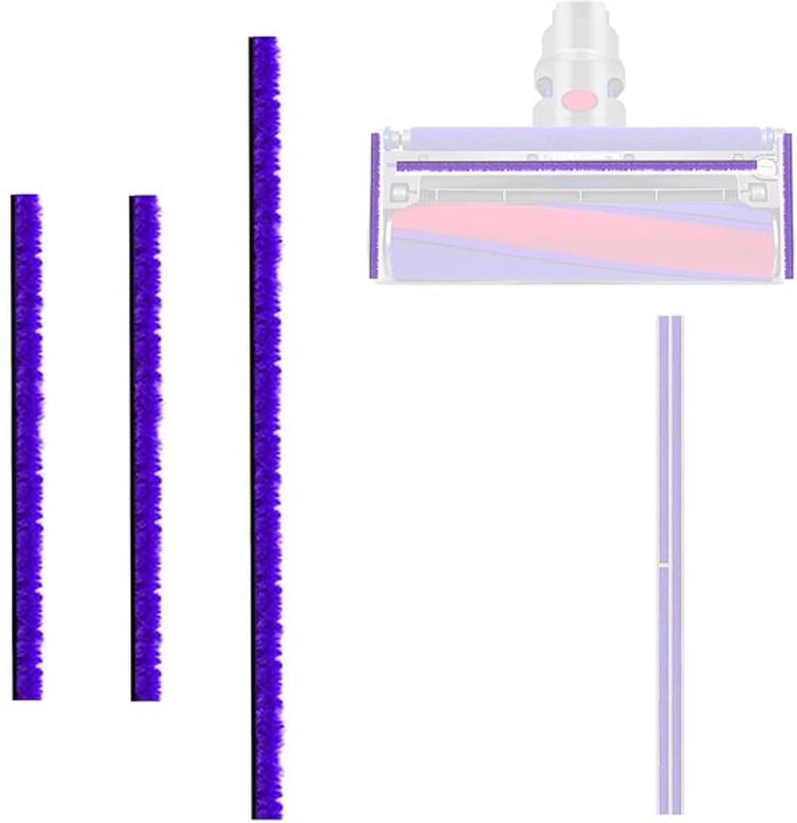 Store_7 - Set van 3 pluche strips - Stofzuiger accessoires - Blauw - Zelfklevende — afbeelding 1