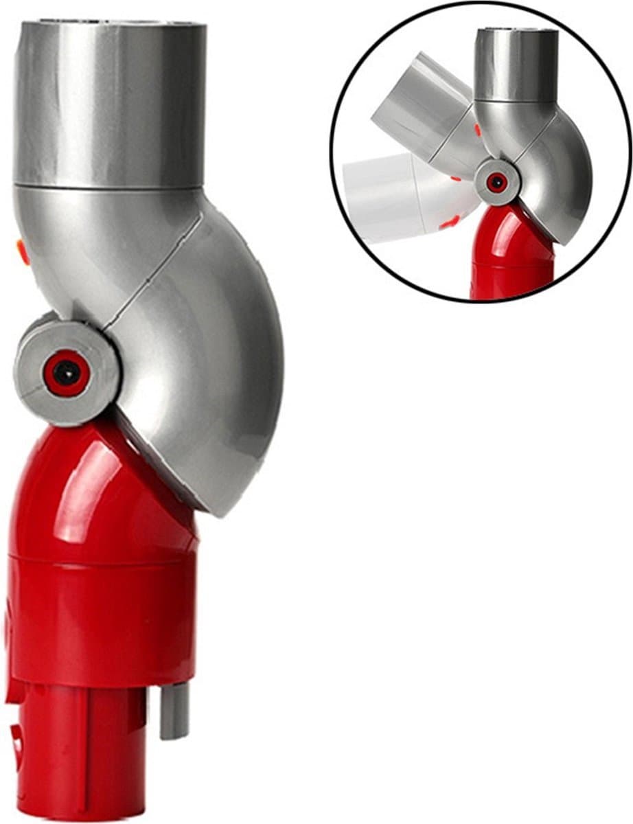 Adapter Met Snelle Ontgrendeling Geschikt Voor Dyson V11, V10, V8 & V7 - Multi Hoek Rotatie Tot 90 Graden - Ergonomisch Stofzuigen - Steelstofzuiger Onderdelen - Rood/Grijs — afbeelding 1