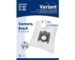 Siemens Bosch Krups D E F G H microfiber stofzuigerzakken 5 stuks + filter