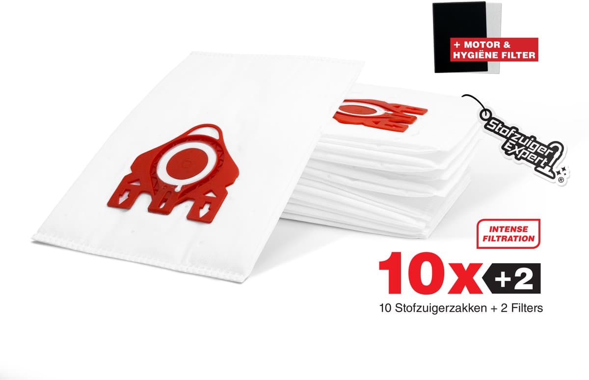 10x PREMIUM PRO FJM 3D Stofzuigerzakken Geschikt voor Miele - 10 Stofzakken + Hygiëne en Motor filter meegeleverd! Premium kwaliteit zakken - Cat & Dog - Anti Allergie -Geschikt voor o.a. Miele C2, C1, S6, S4, S6000, S4000, S700, S500, S300, S200 — afbeelding 1