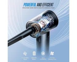 Elektrische Stofblazer - Luchtblazer Krachtig - Apparaten Reinigen - 3 Snelheden Instelbaar - 6000 mAh Batterij - Zwart