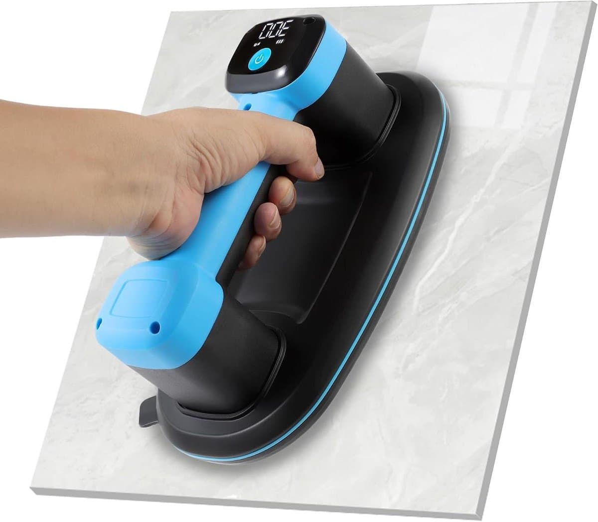Elektrische Zuignap - Vacuüm Lifter - Zware Objecten Verplaatsen - 300kg Draagkracht LCD - 4000mAh Batterij - Blauw — afbeelding 1