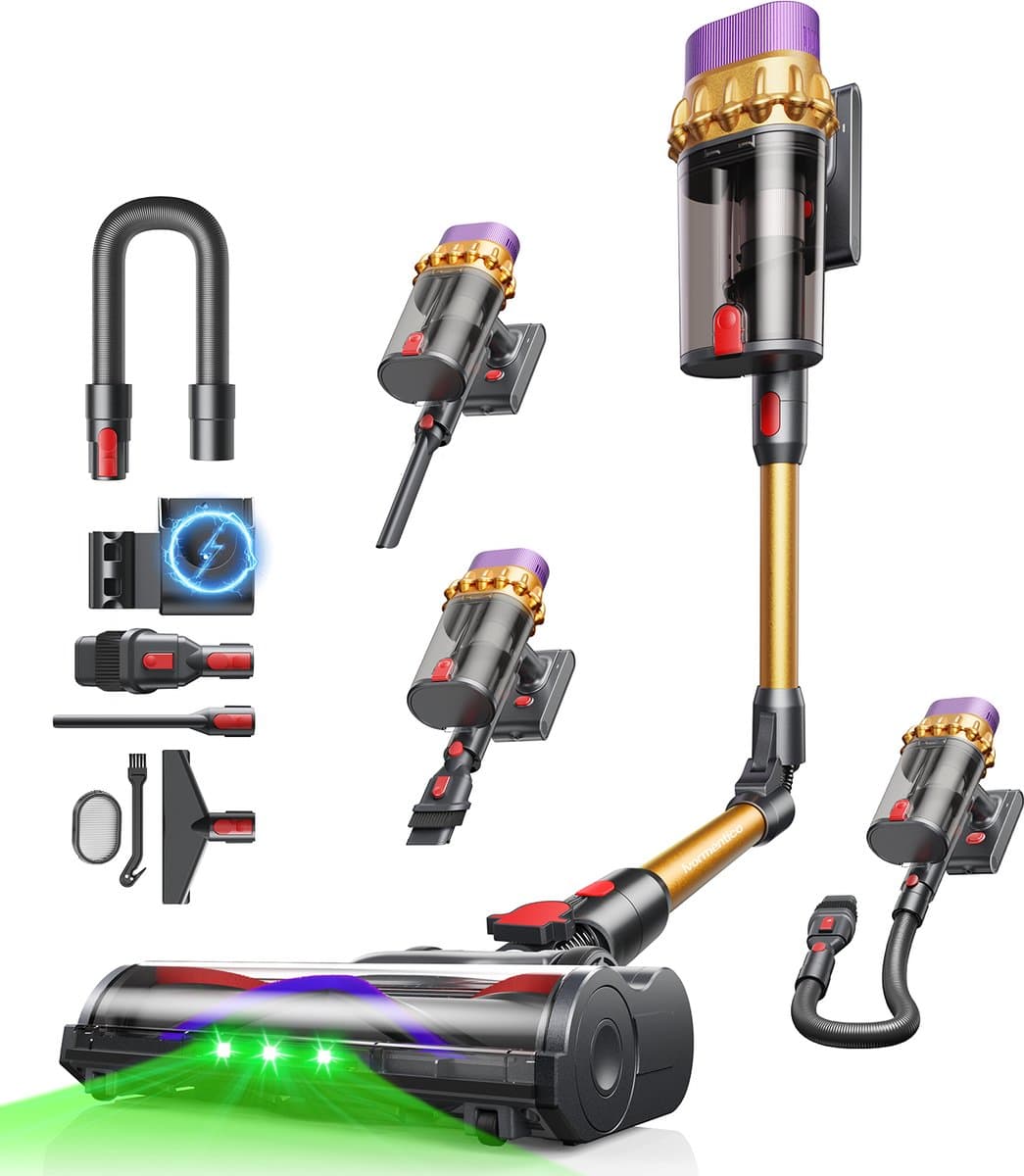 Konsoefuly Draadloze Steelstofzuiger — 650W Borstelloze Motor Met 125000 Omwentelingen per Minuut — 70 Minuten — 3 snelheden — Extra HEPAfilter — afbeelding 1