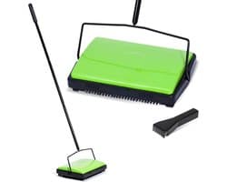 Tapijtveger - Vloerreiniger Kruimeldief - Vloeren Reinigen - Stroomloze Werking - 28 x 105 x 19 cm - Groen