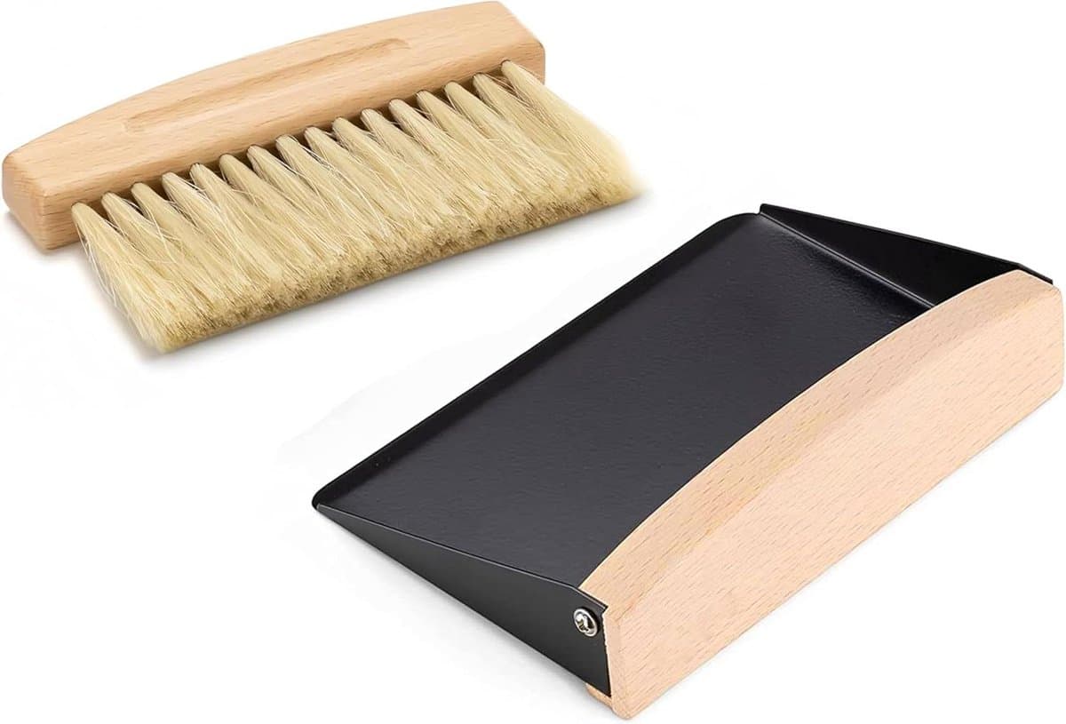 Mini Stofpan en Borstel - Tafelveger Combo - Kruimels Opruimen - Magnetische Bevestiging - 15.5 x 10 cm - Zwart — afbeelding 1
