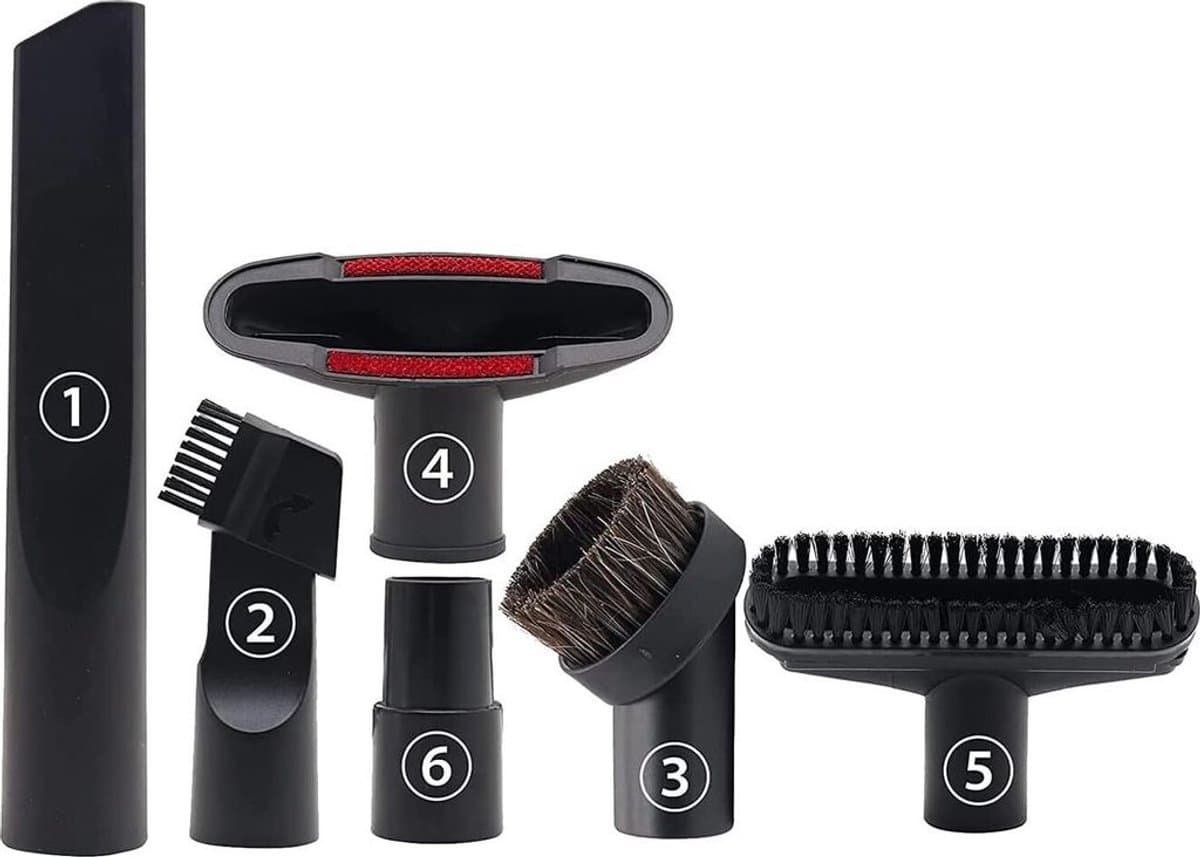 6-delige set stofzuigermondstukken, voorvoor diverse stofzuigers, universele stofzuigeraccessoires. — afbeelding 1