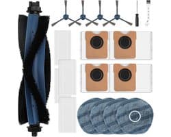 19 stuks accessoireset voor Eufy Omni C20 robotstofzuiger - 1 hoofdborstel, 4 stofzakken, 4 reinigingsdoeken, 4 HEPA-filters, 4 zijborstels, 1 reinigingsborstel, 1 schroevendraaier