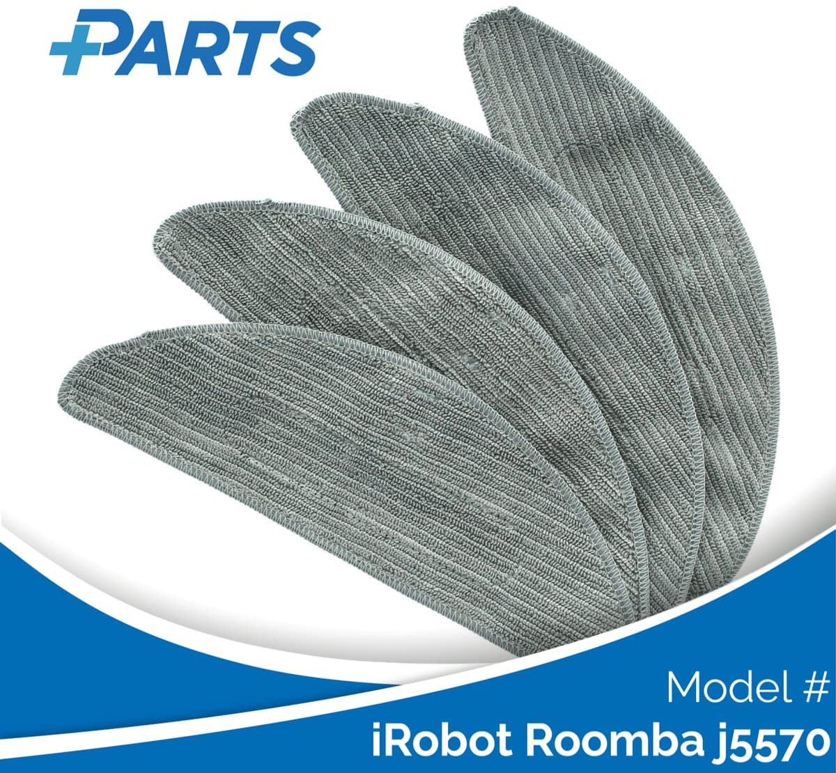 iRobot Roomba j5570 Dweilpads (4 Stuks, Plus.Parts® alternatief voor 4822643) — afbeelding 1
