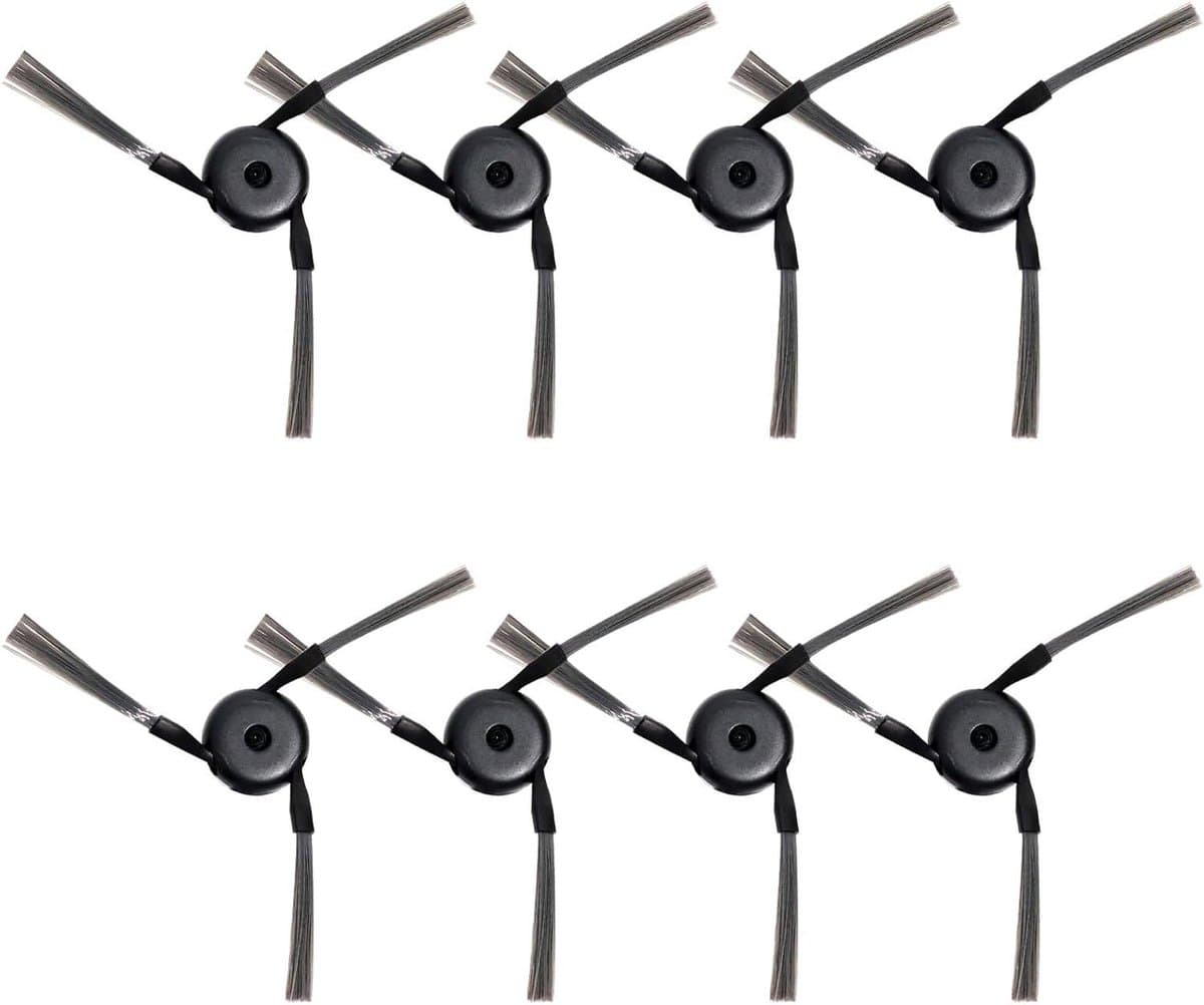 Zijborstels Stofzuiger - Reserveonderdelen Robot - Huis Schoonhouden - Zachte Nylon Haren - 8 Stuks - Zwart — afbeelding 1
