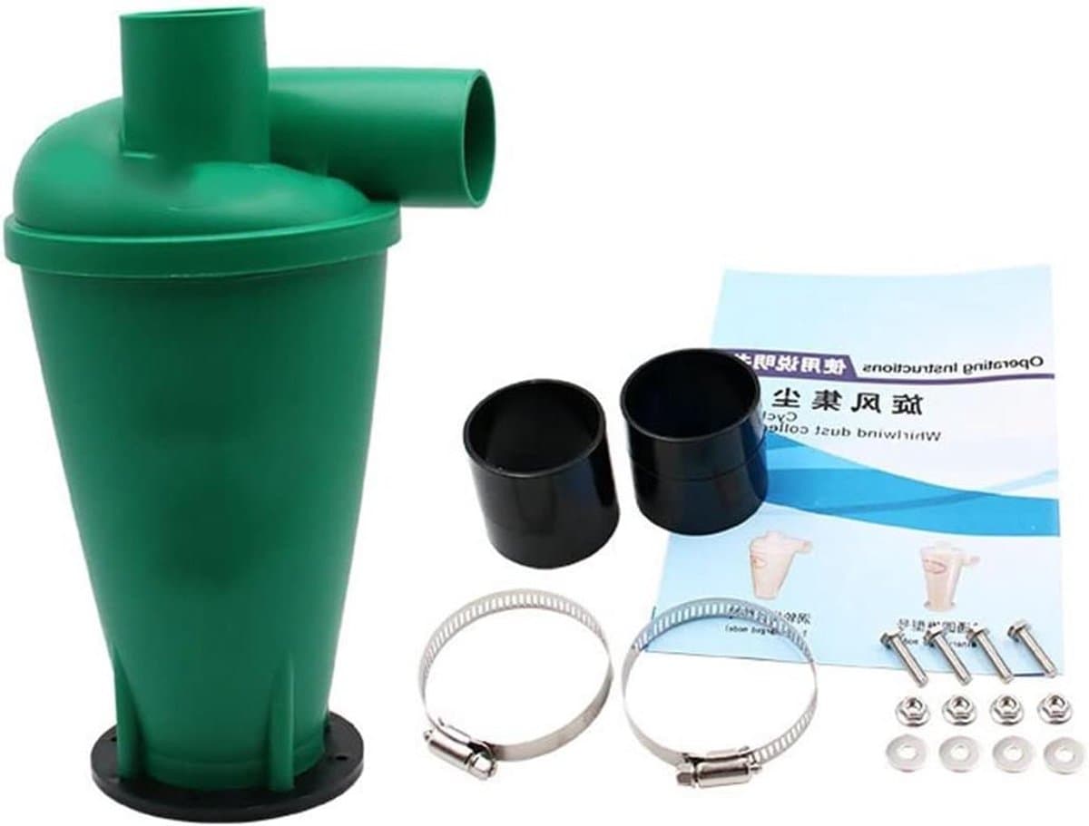 Industriële Stofverzamelaar - Cycloon Afscheider - Werkplaats Schoonhouden - Vangt 99% Stof - 115 x 320 mm - Zwart — afbeelding 1