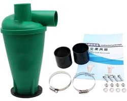 Industriële Stofverzamelaar - Cycloon Afscheider - Werkplaats Schoonhouden - Vangt 99% Stof - 115 x 320 mm - Zwart