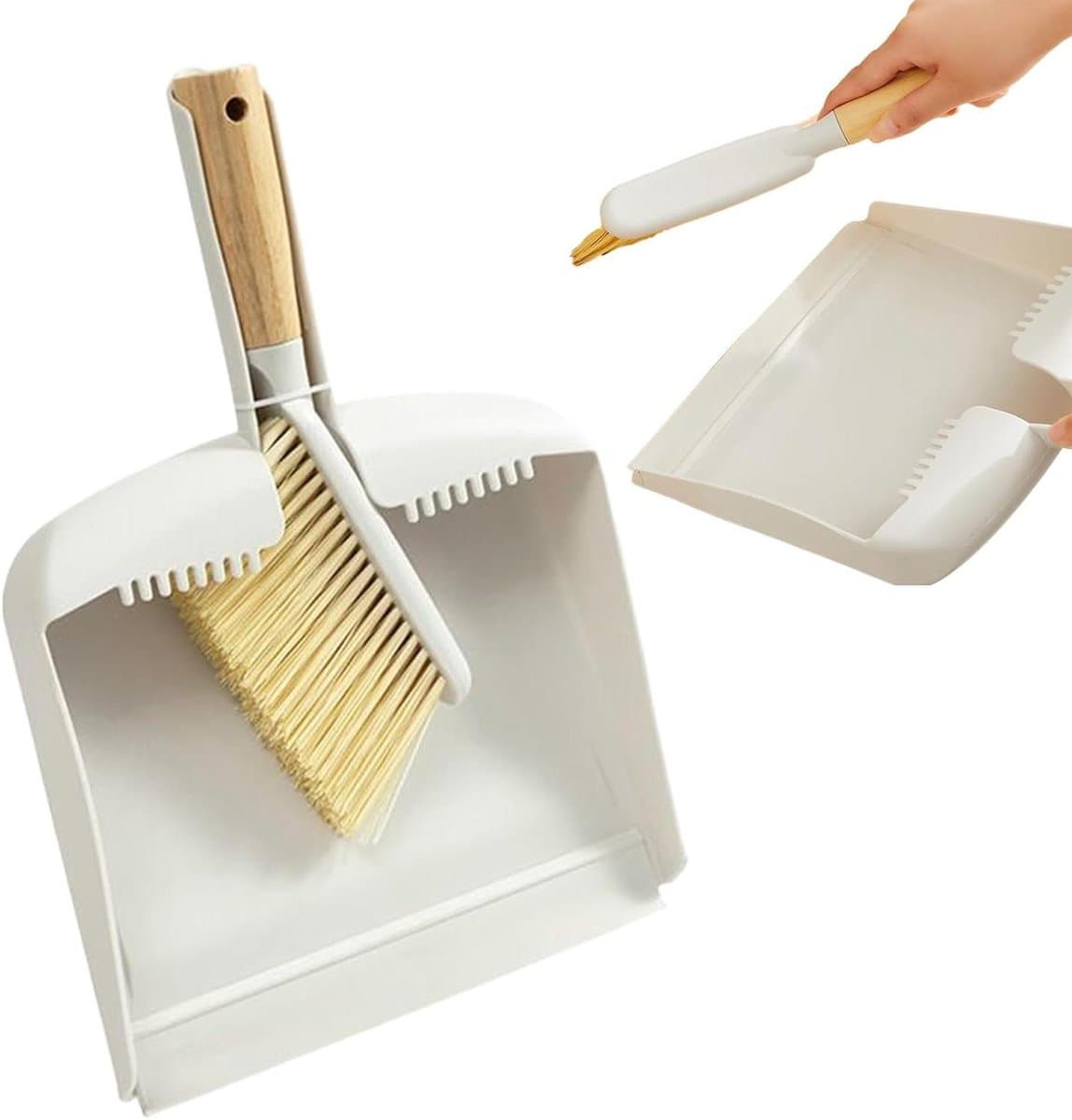 Mini Stofpan Borstel - Reinigingsset Klein - Snel Opruimen - Houten Handvat - Compact Formaat - Niet Gespecificeerd — afbeelding 1