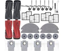 30 stuks -geschikt voor Roborock Saros 10/ G 30 - decoratieve accessoires - accessoireset - 4 hoofdborstels,4 stofzakken, 4 dweilpads,4 HEPA-filters ,6 Randdoek ,6 zijborstels,