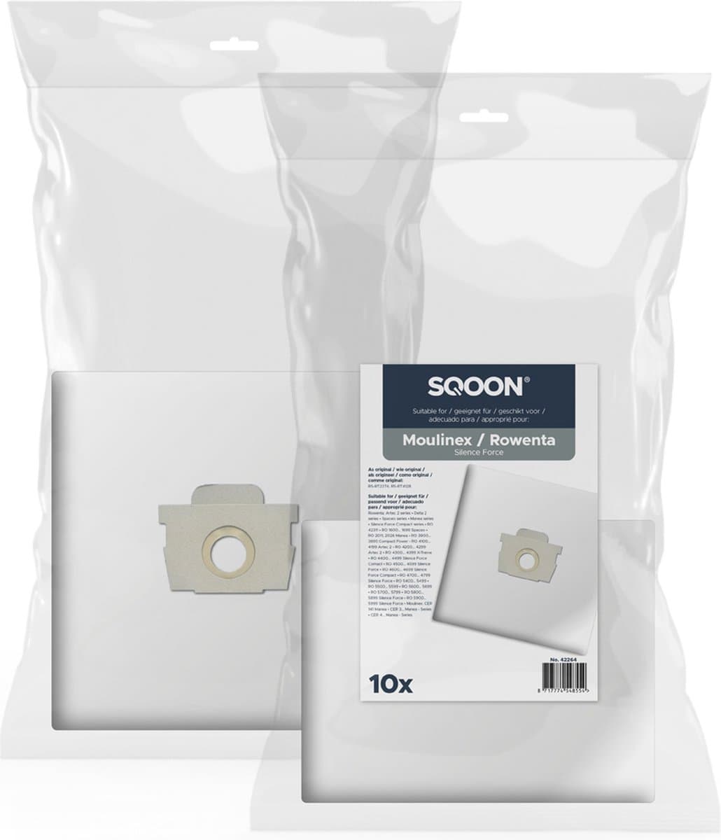 SQOON® Stofzuigerzakken Geschikt voor Moulinex / Rowenta Silence Force - 10 Stuks — afbeelding 1