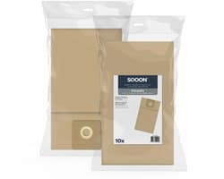 SQOON® Stofzuigerzakken 10x Geschikt voor Cleanfix S10 - Vervangt Model 022.430 - Papier - Voor Industriële Reiniging met Hoge Stofopnamecapaciteit