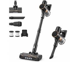ITRONIQ Steelstofzuiger Draadloos – 45 kPa Sterke Zuigkracht – 50 Min – Anti-Knoop – HEPA Filter – LED – Zelfstaand – Zwart