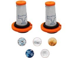 Set van 2 - Filterpatronen - Stofzuigerfilters - Reinigingsaccessoires - Wasbaar - Herbruikbaar - Compatibel met Rowenta X-Force Flex 9.60 stofzuigers - Oranje