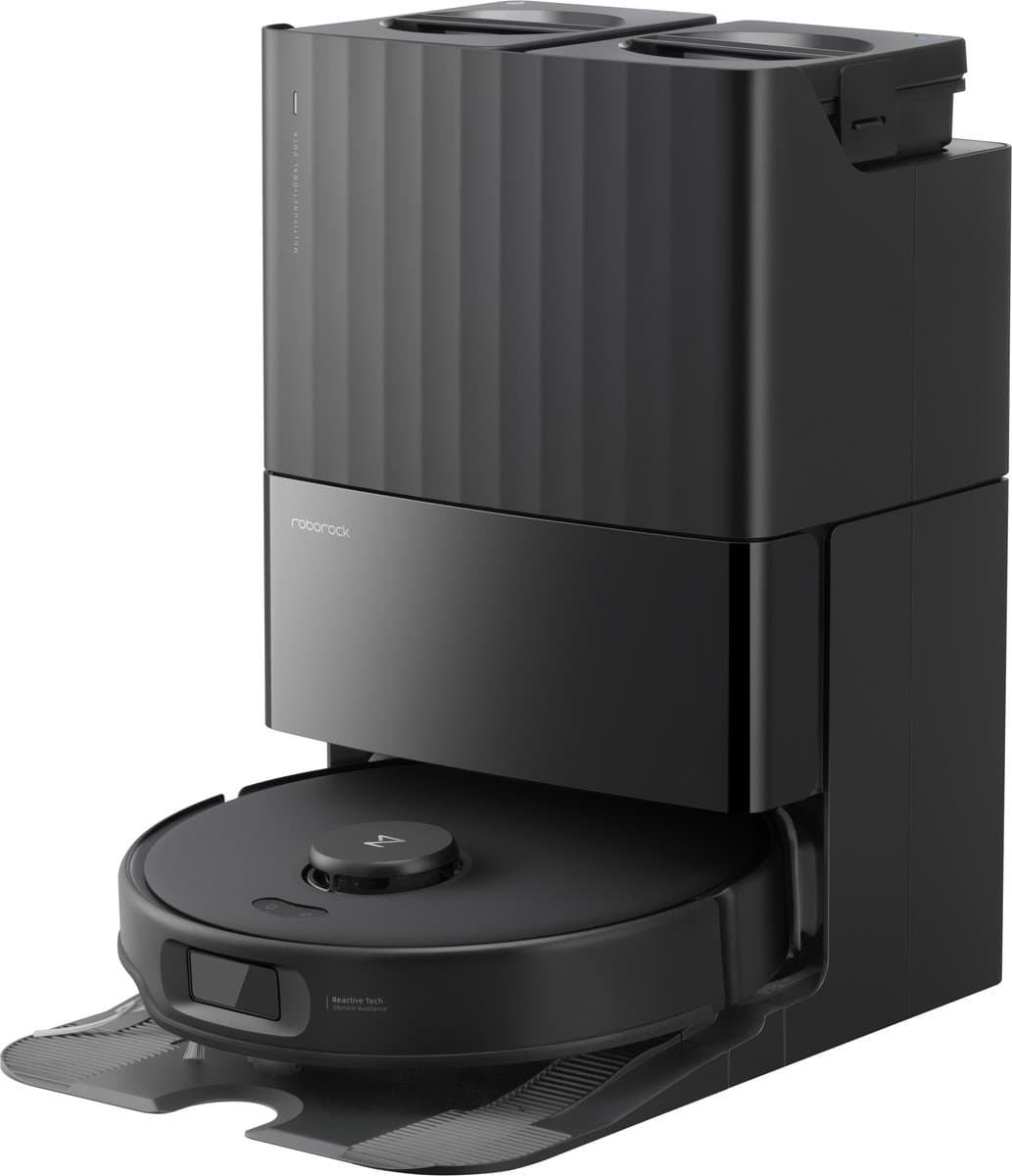 Roborock Qrevo Edge S5A robotstofzuiger - 18500Pa - met dweilfunctie&Liftable mop - anti-verstrengeling - obstakelvermijding - individuele tapijtstrategie - ultradun design - 75 °C heet water mopwas - Zelfreinigend - Zwart - S8 Pro Ultra upgrade — afbeelding 1