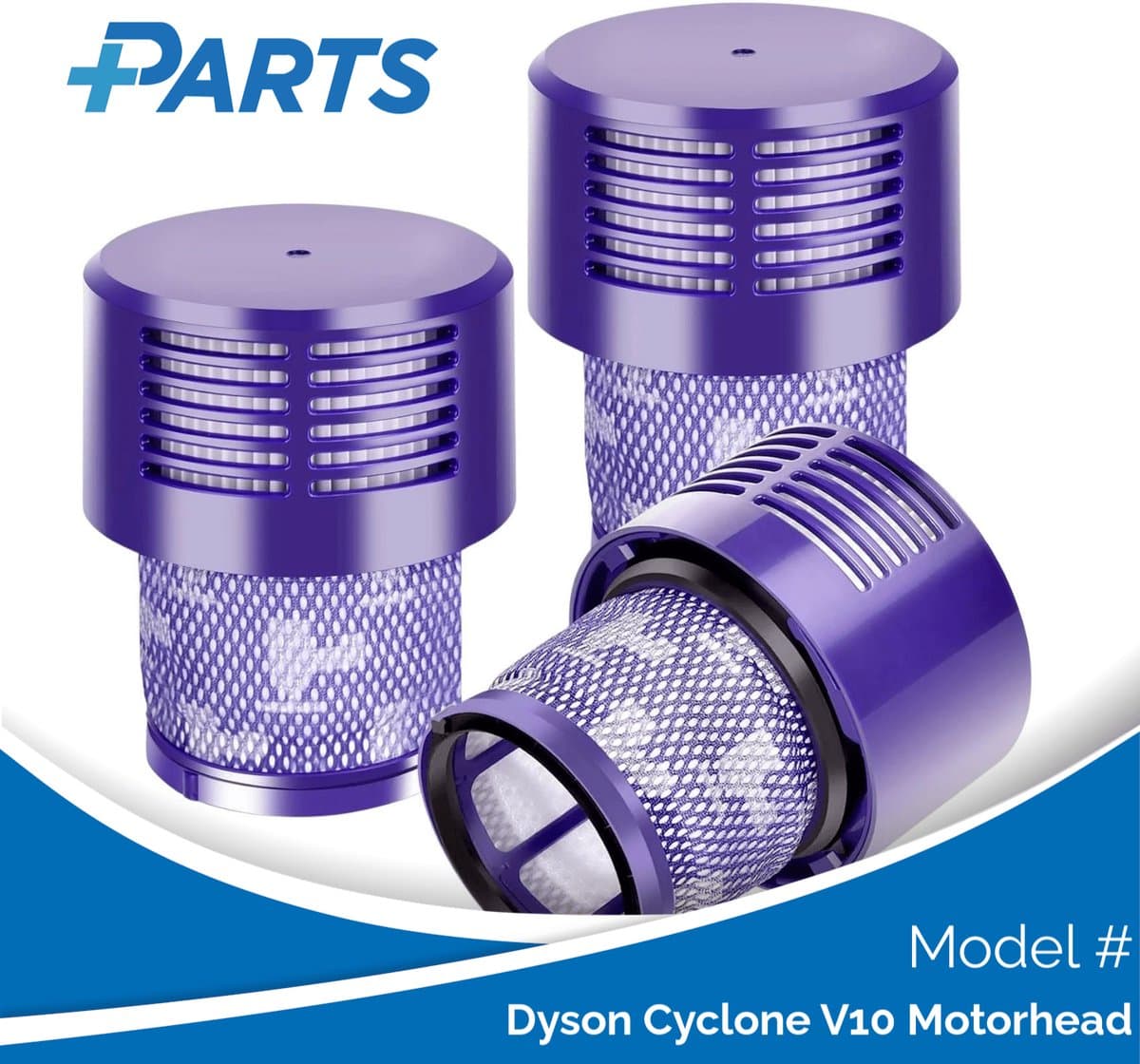 Dyson Cyclone V10 Motorhead Filters (3 Stuks, Plus.Parts® alternatief voor 969082-01) — afbeelding 1