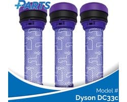 Dyson DC33c Filters (3 Stuks, Plus.Parts® alternatief voor 923413-01)