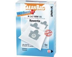 CleanBag stofzuigerzakken 4 stuks - Geschikt voor Moulinex Manea Rowenta Artec 2 Compact Power Silence Force Compact Spaceo - ZR00015 ZR00022 - Inclusief 1 filter - Alternatief