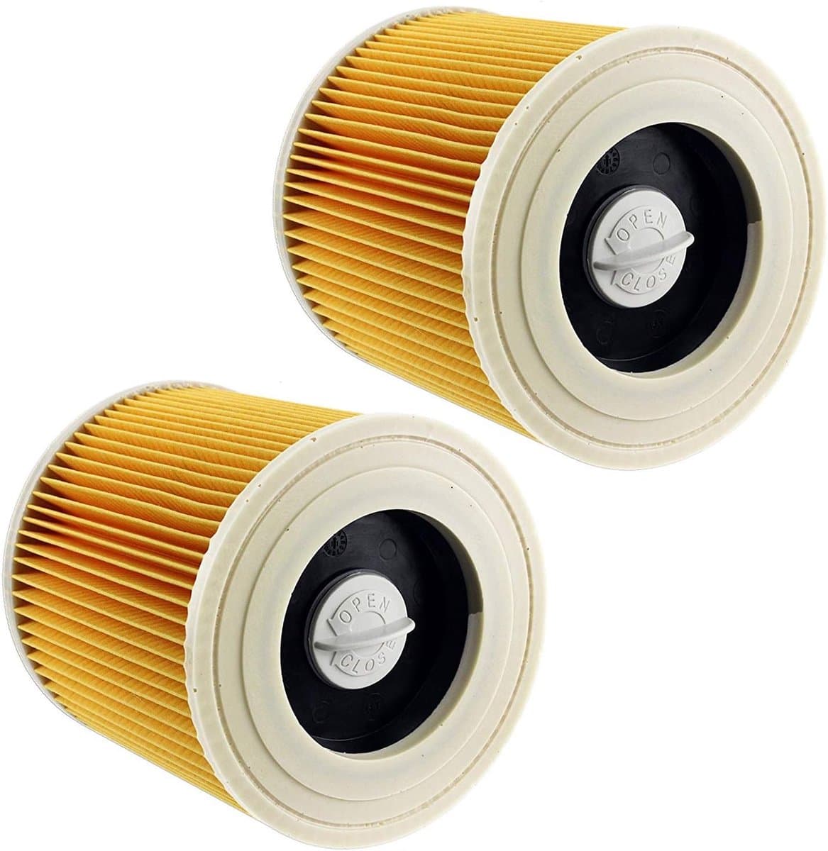 OIMG Patroonfilter - 2 Stuks - nat- en droogfilter - Geschikt voor Karcher WD3/NT18/20/38/1- Geschikt voor HEPA- WD2/MV2/3 stofzuiger katoen - geel — afbeelding 1