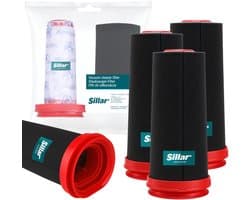 Sillar set 3 stofzuigerfilters, wasbaar, herbruikbaar, geschikt voor Bosch Flexxo Series 4, vervangende filters, schuimfilter, hoofdfilter, vervanging 12026520 / 12027764