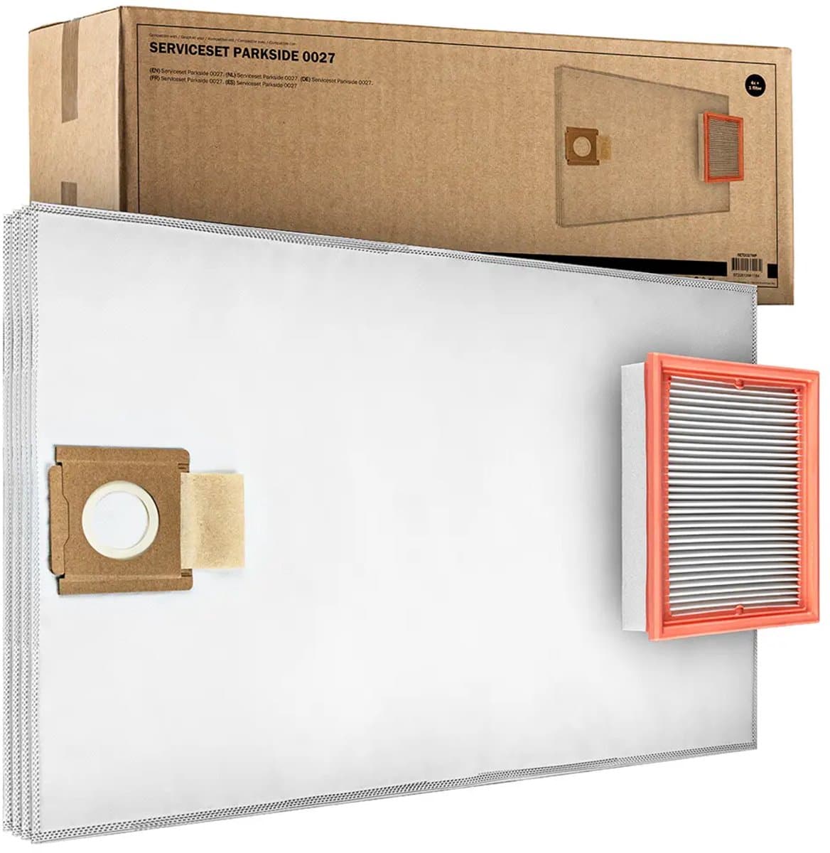 SQOON® Serviceset geschikt voor Parkside PPWD 30 - Gelijk aan model: 30381494, PPVFT 30 A1 - Ideaal voor het vervangen van stofzakken en filter in nat- en droogzuigers — afbeelding 1