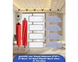 16 stuks accessoireset geschikt voor Xiaomi Roborock S7/S7+/ S7 MaxV / S7 MaxV Plus/S7 MaxV Ultra / S7 Pro Ultra stofzuiger, reserveonderdelen, bevat 2 hoofdborstels, 4 reinigingsdoeken, 4 HEPA-filters, 6