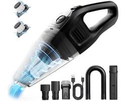 HomeShift Kruimeldief Draadloos - Handstofzuiger - Kruimelzuiger - Nat & Droog - Incl. 5 opzetstukken en 2 HEPA filters - Zwart