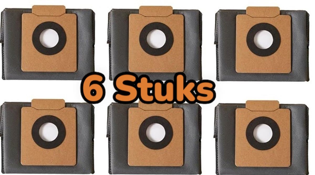 6 Stuks premium stozuigerzakken geschik voor Eufy Clean X8 Pro/X10 Pro Omni robotstofzuiger, stofzak, accessoireset, reserveonderdelen, grote capaciteit — afbeelding 1