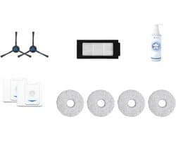 ECOVACS - DEEBOT T30 Pro Omni/T30 Omni - Service Kit Premium - 2x Zijborstels 2x High Efficiency Filters 2x Antibacteriële Stofzakken 4 paar Moppen (8 stuks totaal) 1x Reinigingsvloeistof (110 ml)