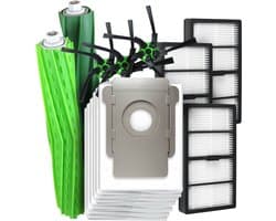 Dparts vervangingsset geschikt voor iRobot Roomba S9 en S9+ series - 6 stofzuigerzakken - 3 HEPA filters - 2 rubberen borstels - 3 zijborstels - clean base zakken