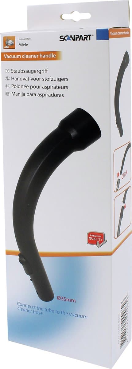 Scanpart pistoolgreep 35 mm - Geschikt voor Miele Classic Compact Complete - C1 C2 C3 S2 S4 S5 S6 S8 - Met klikysteem - Alternatief voor 9442601 — afbeelding 1