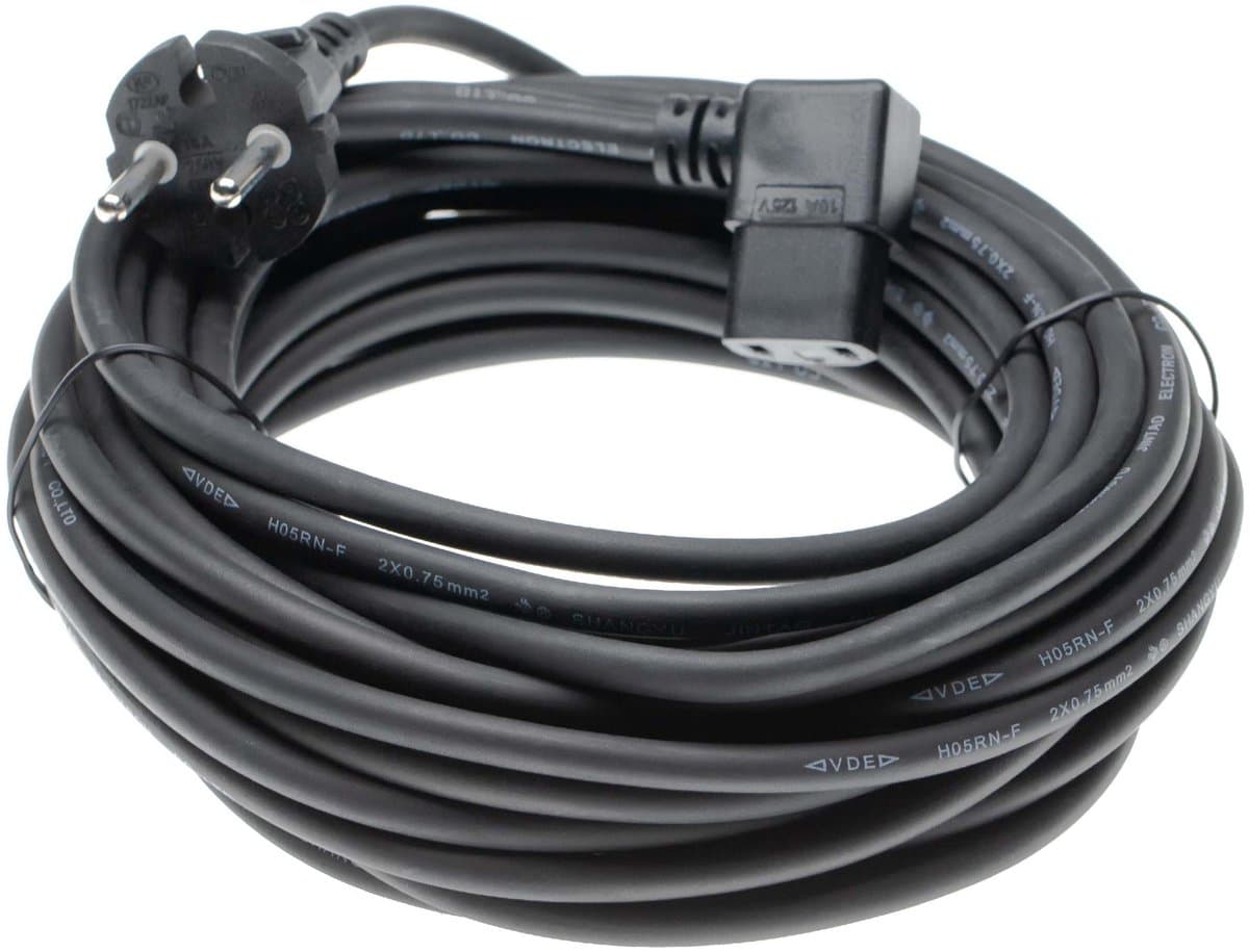 vhbw Vervangende voedingskabel voor Sebo 501801, 501801ER stofzuigers - 10 m kabel, aansluitkabel — afbeelding 1