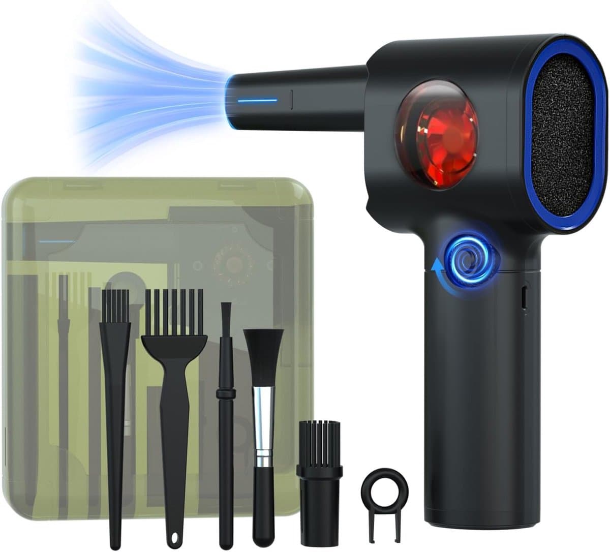 Elektrische Bladblazer - Stofverwijderaar - Apparaten Reinigen - Traploze Snelheid - 17.6 cm - Zwart — afbeelding 1