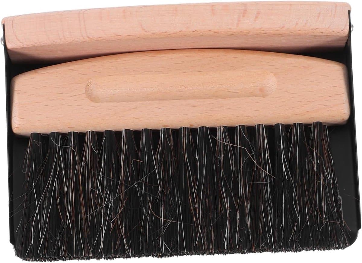 Mini Bezem Stoffer - Handveger Set - Bureau Schoonmaken - Afneembare Onderdelen - 15 cm - Zwart — afbeelding 1