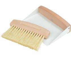 Tafelbezem en veegschep - Kruimelset - Snelle schoonmaak - Stijlvol design - 15.5 cm - Bruin wit