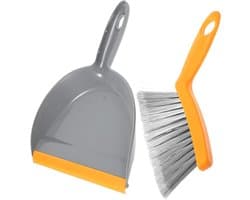 Mini Bezem Stoffer Set - Handbezem Stofblik - Snelle Schoonmaakbeurten - Compact Ontwerp - 26 x 18 x 3.5 cm