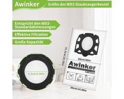 Stofzuigerzakken - Vliesfilterzakken - Stofvrij Werken - Microfiltratie - 12 Stuks - Wit