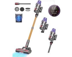 Snoerloze steelstofzuiger - Snoerloze stofzuiger - Stofzuiger - Stokstofzuigers - Stofzuiger - 500W - 50000PA Zuigkracht - met Stofbeker, Uitneembare Batterij