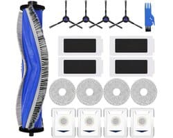 Vervangende accessoires geschikt voor de ECOVACS DEEBOT T30 PRO OMNI / T30 OMNI robotstofzuiger: 1 hoofdborstel, 4 filters, 4 zijborstels, 4 dweilpads, 4 antibacteriële stofzakken