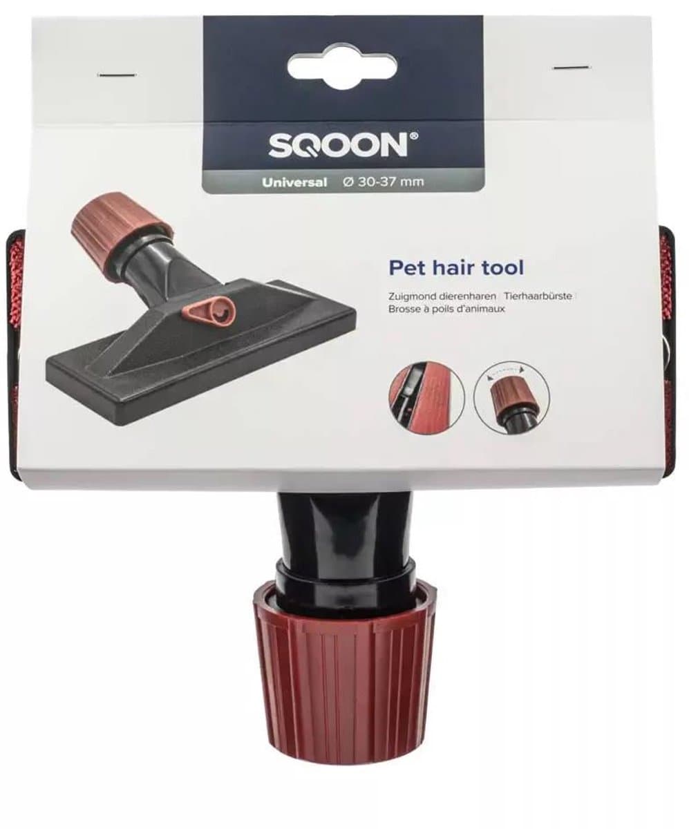 SQOON® Fluweelborstel meubelzuigmond - Universele aansluiting 30-37 mm - Met schroefsluiting - Ideaal voor dierenharen, pluizen en draden - Geschikt voor meeste stofzuigers — afbeelding 1